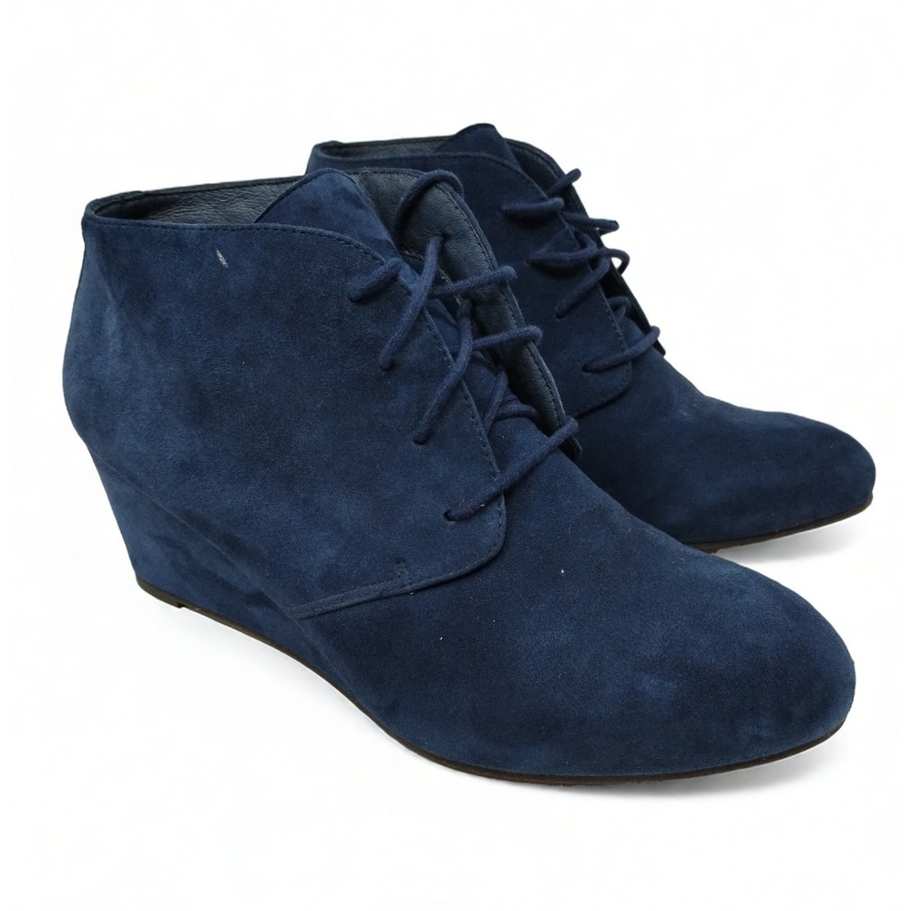 Vionic Becca Wedge Ankle Boots Size 8 Suede Lace Up Minimalist Booties Casual